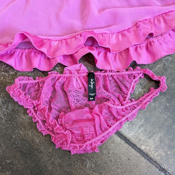 La Senza Halter Nighty Top and Panties Size S pink NWOT - Picture 8 of 10